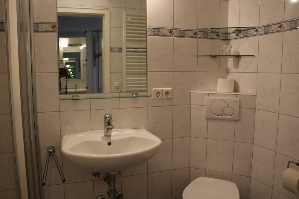 Blick in das Duschbad/WC im Erdgeschoss